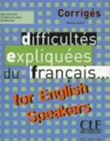 KNYGA Bookshop Difficultes expliquees du francais...for English speakers - Corriges