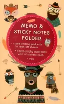 KNYGA Peony Press Memo & Sticky Notes Folder: Hipster Animals