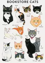 KNYGA Jane Mount Bibliophile Flexi Journal: Bookstore Cats