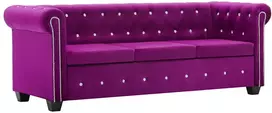 Triv. Chesterfield sofa, aksominis apmuš., 199x75x72cm, violet.