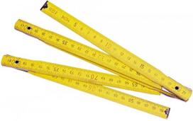 Sulankstomas medinis statybinis metras 2 m, 10 dalių, geltonas, 2 m