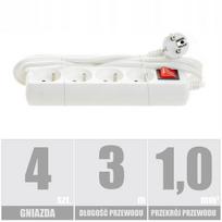 Pragaras su 4 lizdais, 3m laidu ir jungikliu