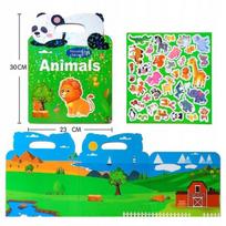 Askato Animals interaktyvi knygelė su lipdukais, žaislas, gyvūnai