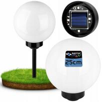 Saulės energija varoma Led sodo šviestuvas-kula 25cm, baltas, įsmeigiamas