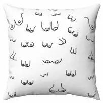 DIABLO DIABLO PICANTE 30x30 Decorative Cushion White - Humorous Boobs Print