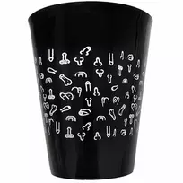 DIABLO PICANTE Black Cup 500ml - White Motif, Durable Polypropylene