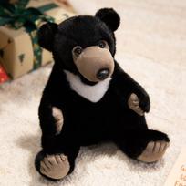 Cartoon Simulation Black Bear with Panda Doll Plush Toy Doll Children Sleeping Pillow Doll Girl Gift Sitting height 23cm 0.2kg