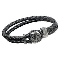 UrbanSpirit serijos nerūdijančio plieno apyrankė MONT pintos odos MB apyrankė 19cm