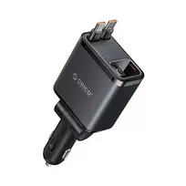 Orico Twin Reach Car Charger | 45W | PD, PPS, QC | USB-A, USB-C | with USB-C cable included | black
