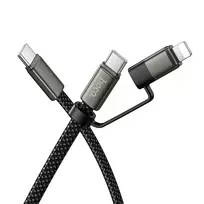 Hoco X125 2-in-1 data transfer and charging cable | USB-C to USB-C, Lightning | 60W | 1m | black