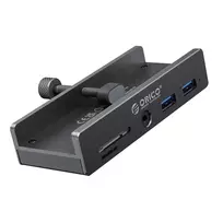 Orico MH5PMM Clamp-mounted Hub USB-C | 2x USB-A 3.0, + SD AND TF + 3.5mm Audio - Black