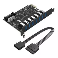 Orico PVU3 PCI-E 7x USB 3.0 Expansion Card for Desktop - Black