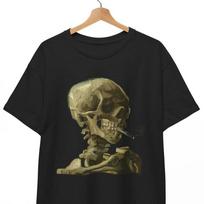 VAN GOGH Skull of a Skeleton smoking Cigarette T-shirt,Van Gogh Skull Unisex Tee S