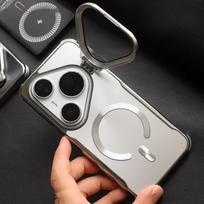 Case For Huawei Pura 90 Pro Max Fashionable High-end Electroplated Magnetic Stand Cover For Huawei Pura90 Pro Shockproof Funda Huawei pura 90 pro max oranžinė