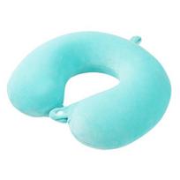 Memory Foam Travel Neck Pillow, U Shaped Headrest for Airplane Car, Soft Support Pillow for Office Nap, Removable Washable Cover ežero mėlyna spalva