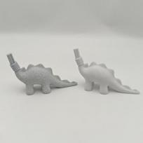 Mielas dinozauro formos elektrinio dantų šepetėlio laikiklis, suderinamas su Oral-B elektriniais dantų šepetėliais, skirtas vonios kambario laikymui white
