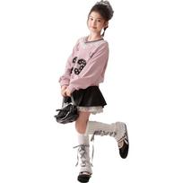 LUSON Girls' Lace-Trim Sweatshirt 160 rožinė