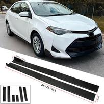 For Toyota Corolla Camry Prius 78.7  Side Skirt Extension Rocker Panel Splitter juoda