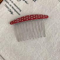 Polka Dot Hair Combs Hairpin Vintage Multi-Color Polka Dot Hair Side Combs, Retro Style Hair Accessories For Women raudona