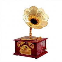 Vintage Style Gramophone Music Box European-style Design White Brown Hand Carousel Music Box with Drawer Classical Phonograph ruda