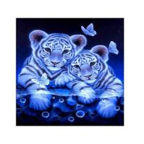 Artistic 30x30cm Painting Of Two Tigers Ideal For Living Room And Bedroom Art