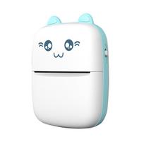 Receipt Papers Portable Thermal Printer Cat Shaped Lightweight Wireless Bluetooth Printer Mini USB Cable Printer Print Photo mėlyna