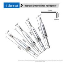 Woodworking Hinge Drill Bit Set for Door and Window High Speed Steel Hex Shank Opener Punch