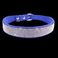 Krištolo puošmena šunų kačių karoliai šunų antkakliai naminių gyvūnėlių reikmenys maži naminiams gyvūnėliams Bling Bling Diamante reguliuojami saugos papuošalai aksesuarai tamsiai mėlyna spalva