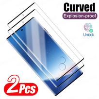 Curvo vidro temperado protetor de tela, Samsung Galaxy S24, S22, S20, S23, S21 Além disso Ultra, S23, S20 FE, Nota 9, 10, 20 Mais, 2pcs Note 8 gryna