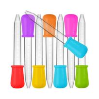 5 vnt. 5 ml maži silikoniniai plastikiniai pipetės lašintuvai maitinimui vaistais skysčiams akims ausims pipetės lašintuvai laboratoriniams eksperimentams žaislai dovana purple