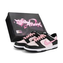 Nike Dunk Black Pink Low top Skateboard Shoes GS Black Pink CW1590-100(Team17-S-BOX) 38