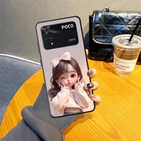 Case for Xiaomi Poco X3 X4 X5 X7 Pro C61 M3 M4 M7 Pro C50 F3 C40 C71 F1 M5 C75 Black Soft Phone Cover Cartoon Girl Pattern Poco C71