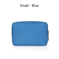 Portable USB Cable Earphone HDD Makeup Cover Gadget Devices Pouch Storage Bag Digital Accessories 16 X 11cm mėlyna