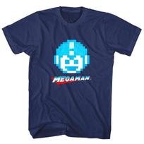 Megaman Pixel Face Men T Shirt L