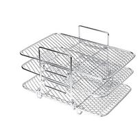 LMETJMA Air Fryer Rack Compatible with Ninja DZ201 DZ401 PowerXL Air Fryer Rectangle Stackable Stainless Steel Grill Rack