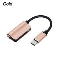 Mini USB C Metal Type-C To 3.5mm Adapter Headphone Jack 2in1 Audio Convertor AUX Splitter auksas