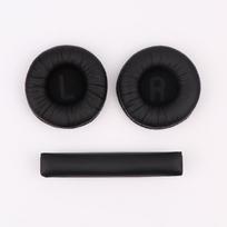 3 vnt. Ausinių Pagalvėlės Galvos Juostos Ausinių Ausų Pagalvėlės Skirtos Jbl Tune 600 T450 T450Bt T500Bt Jr300Bt 70Mm Minkštos Odos Putplasčio Pagalvėlės juoda
