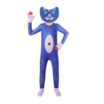 Easy To Wear Poppy Playtime Huggy Wuggy Halloween Cosplay Costume For Kids 120cm mėlyna