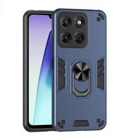 Karinio lygio dėklas, skirtas Motorola Moto G37 G47 G67 G77 G17 Power, apsauginis dangtelis, smūgiams atsparus žiedas, stovas, laikiklis, Fundas Coque Motorola Moto G67 mėlyna