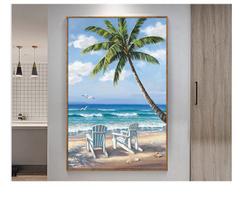 Deimantinis paveikslas Gražus vasaros paplūdimio dažytas mozaikos siuvinėjimas Siuvinėjimas kryželiu 20X30CM