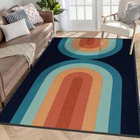 Washable Rugs Boho Area Rugs for Living Room Rainbow Carpet for Bedroom Modern Carpet for Playroom Nursery Dining Room Floor Mat 40X60cm-16x24in brown