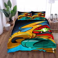 Mega Man Childhood Duvet Cover Set King Queen Double Full Twin Single Size Bed Linen Set EU single(135x200cm)
