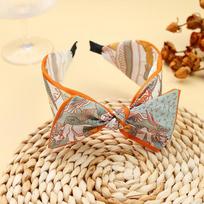 PROLY New Fashion Headband For Women Wide Side Bowknot Hairband Flower Headwear Girls Autumn Hair Accessories