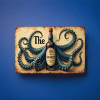 Vintage Kraken Rum 3D Metal Wall Art Gothic Octopus Bar Decor Man Cave Sign 20x30cm