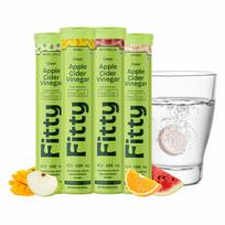Fitty Apple Cider Vinegar Fizz 600mg Mix Flavour 15  Tablets X Pack of 4 With Vitamin B6 Zero Sugar