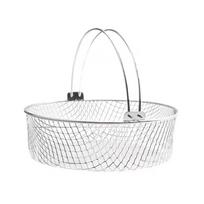 with Handles Air Fryer Basket Stainless Steel Baking Basket Baking Dish Pan  Kitchen Round