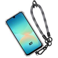 Case for Samsung Galaxy A27 5G, Shockproof Slim Flexible Silicone with Removable Grey Bracelet pilka