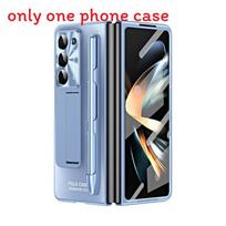 Kietas dėklas Samsung Galaxy Z Fold 5 su stovu ir rašiklio laikikliu verslui ir madai mėlyna