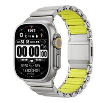 Titanium Silicone Magnetic Strap for Apple Watch Ultra 3/2 49mm Series 11 10 46mm Metal Band for Iwatch 9 8 7 45mm 6 SE 5 44mm Titanium Material&For Ultra 3 2 1 49mm