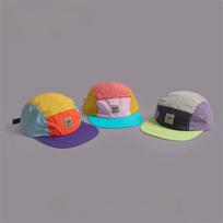 Retro Japanese Style Hip-hop 5 Panel Thin Flat Brim Baseball Cap Quick-Dry Breathable Sunscreen Hat Unisex mėlyna